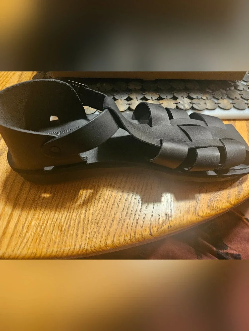 Daniel Leather Fisherman Sandals for Men - Black